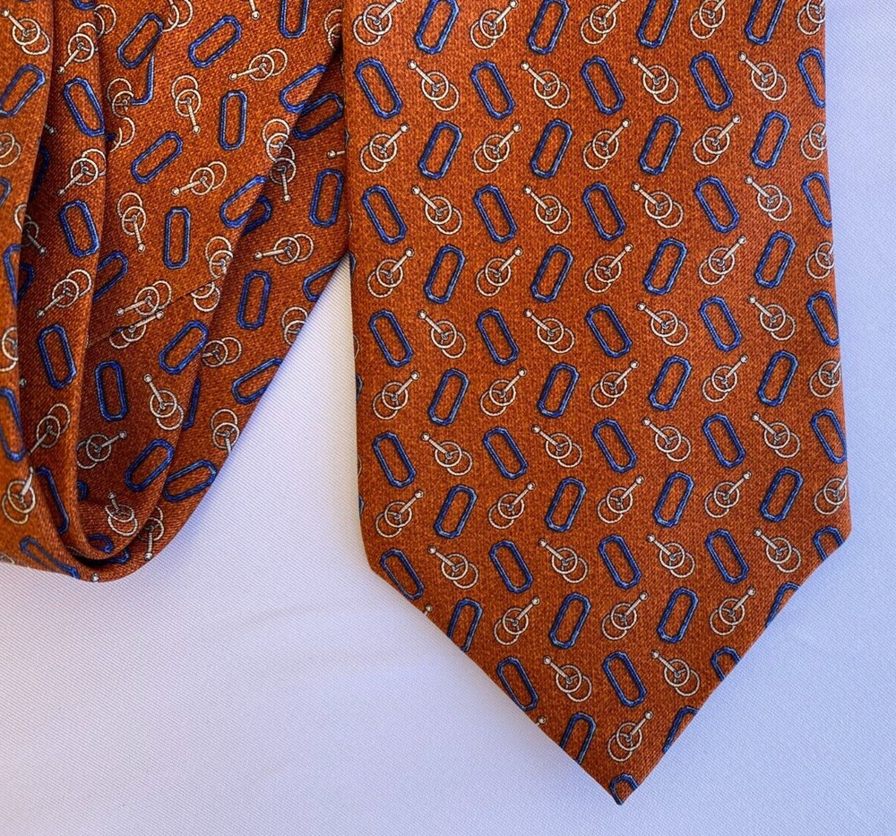 Coach silk tie Clay Red Brown Made in USA